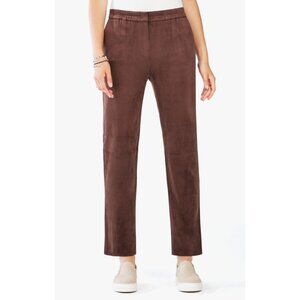 BCBG Max Azria Brown Omari Vegan Suede Straight Leg Pants Size M